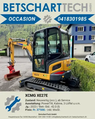 2.7t Raupenbagger XCMG XE27E (42 Betr.-Std.)