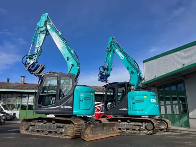 Raupenbagger Kobelco SK140SRLC-7, Mietrückläufer in Vollausrüstung
